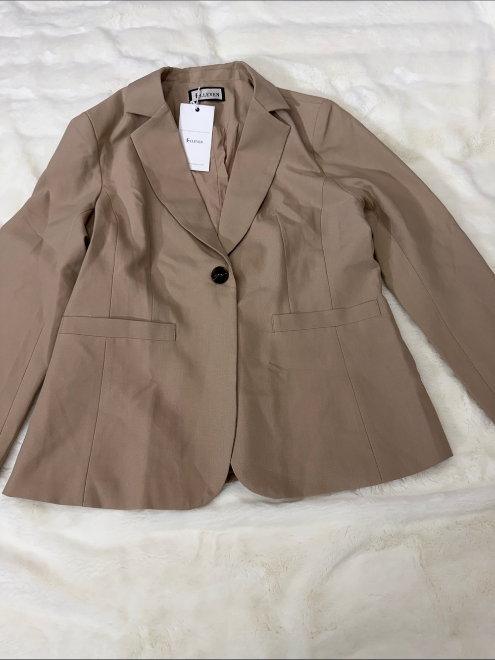 Tailored Taupe Single-Button Blazer -